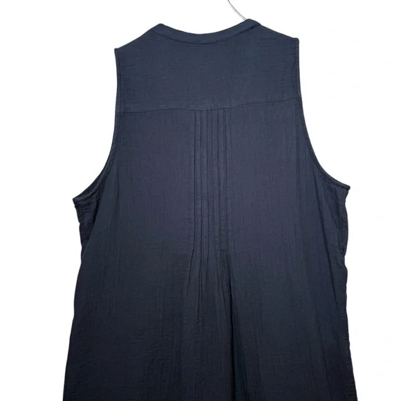 NEW Quince 100% Cotton Gauze Sleeveless Indigo Women’s Swing Mini Dress Sz S - Picture 13 of 15